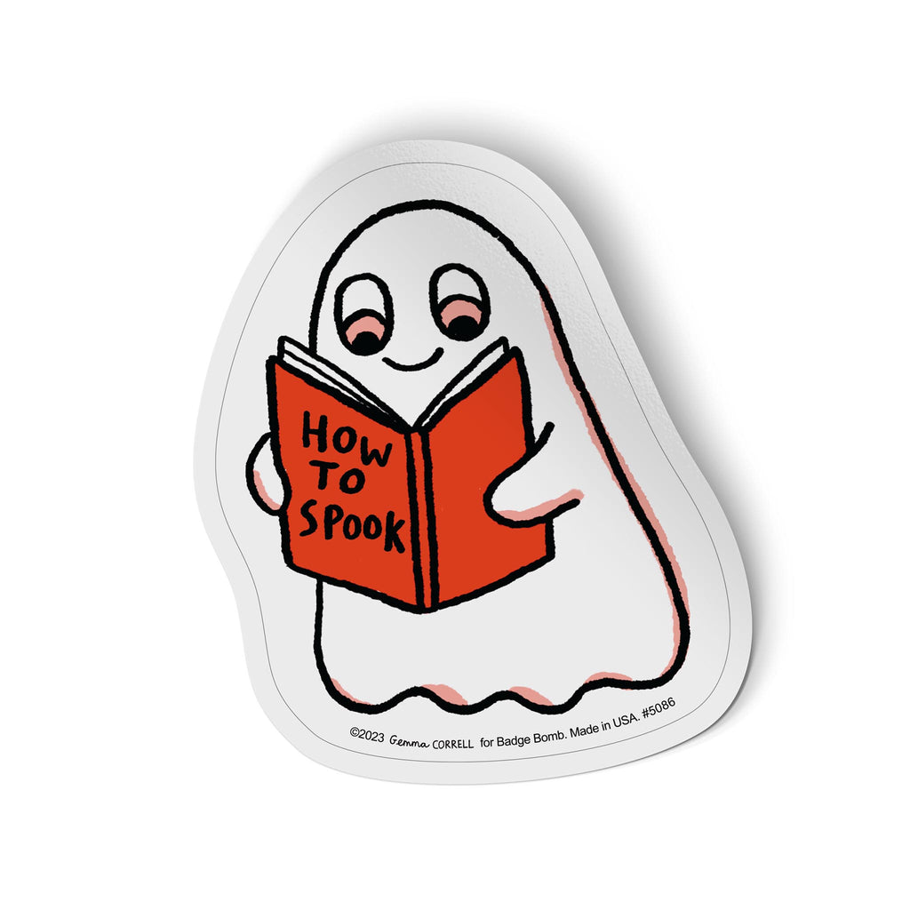 How To Spook Ghost Reader Halloween Sticker by Gemma Correll – Badge Bomb  Wholesale
