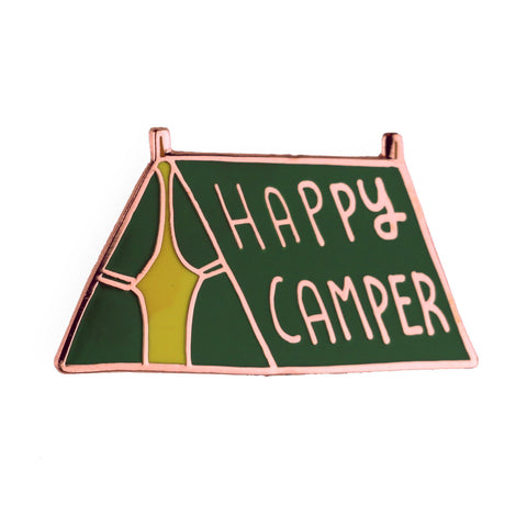 Happy Camper Tent Green Enamel Pin