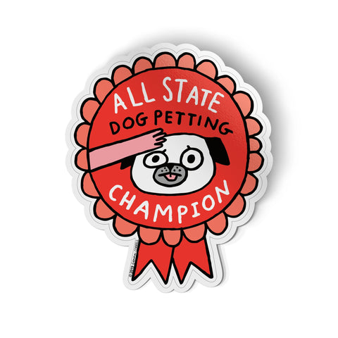All State Dog Petting Champion Sticker
