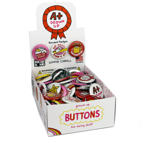 A+ Grown Up Reward Badges Button Box