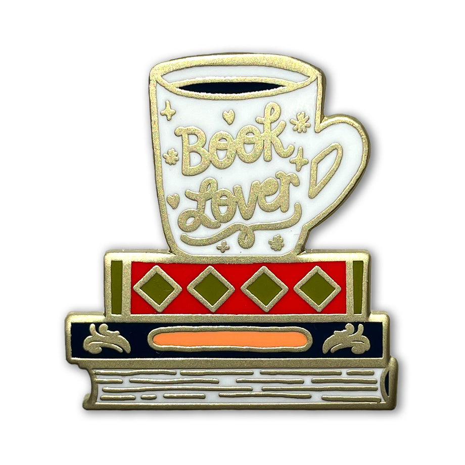 Book Lover Enamel Pin by Allison Cole Illustration + Badge Bomb