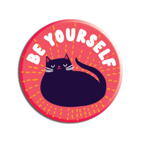 Allison Cole Illustration - Be Yourself Black Cat 1.25" Button