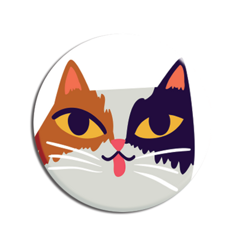 Allison Cole Illustration - Calico Cat Face 1.25" Button