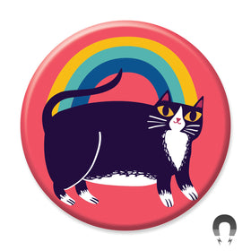 Rainbow Tuxedo Cat Magnet
