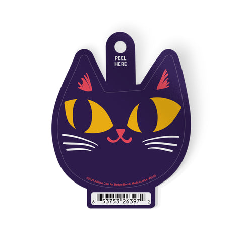 Black Cat Head Sticker