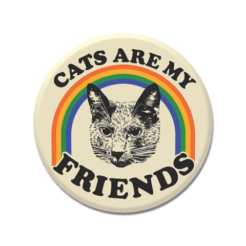 Disapproving Blue Cats Are My Friends 1.25" Button