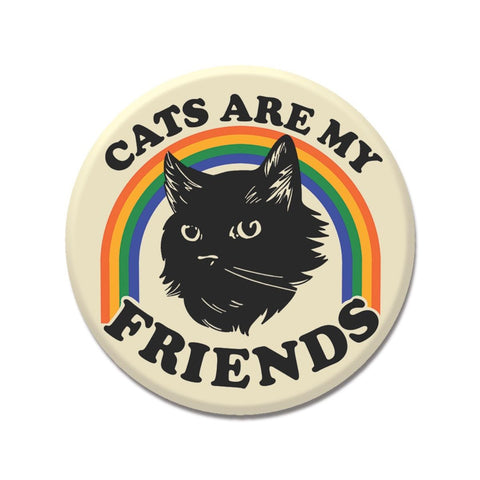 Longhair Black Cats Are My Friends 1.25" Button