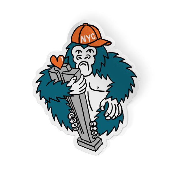 King Kong NYC Sticker by Jacqueline Colley + Badge Bomb. – Badge