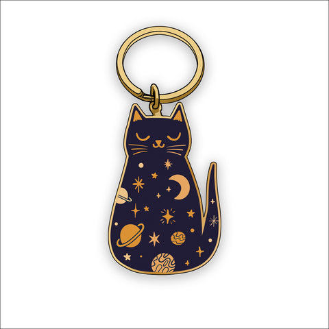 Cosmic Kitty Cat Keychain