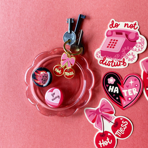 Hot Mess Cherries Keychain
