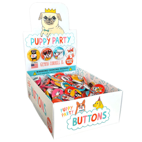 Puppy Party Button Box by Gemma Correll