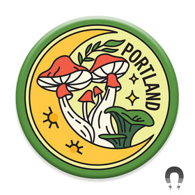 Portland Mushroom Moon Magnet
