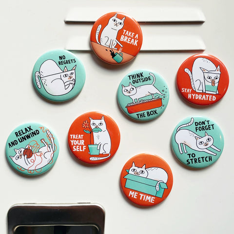 Self Care Cats Magnet Bundle