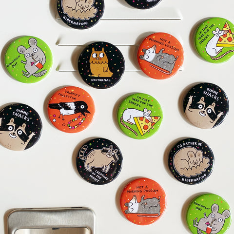 Trinket Collector Crow Magnet