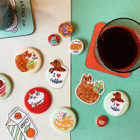 I Heart Tea Cat Sticker