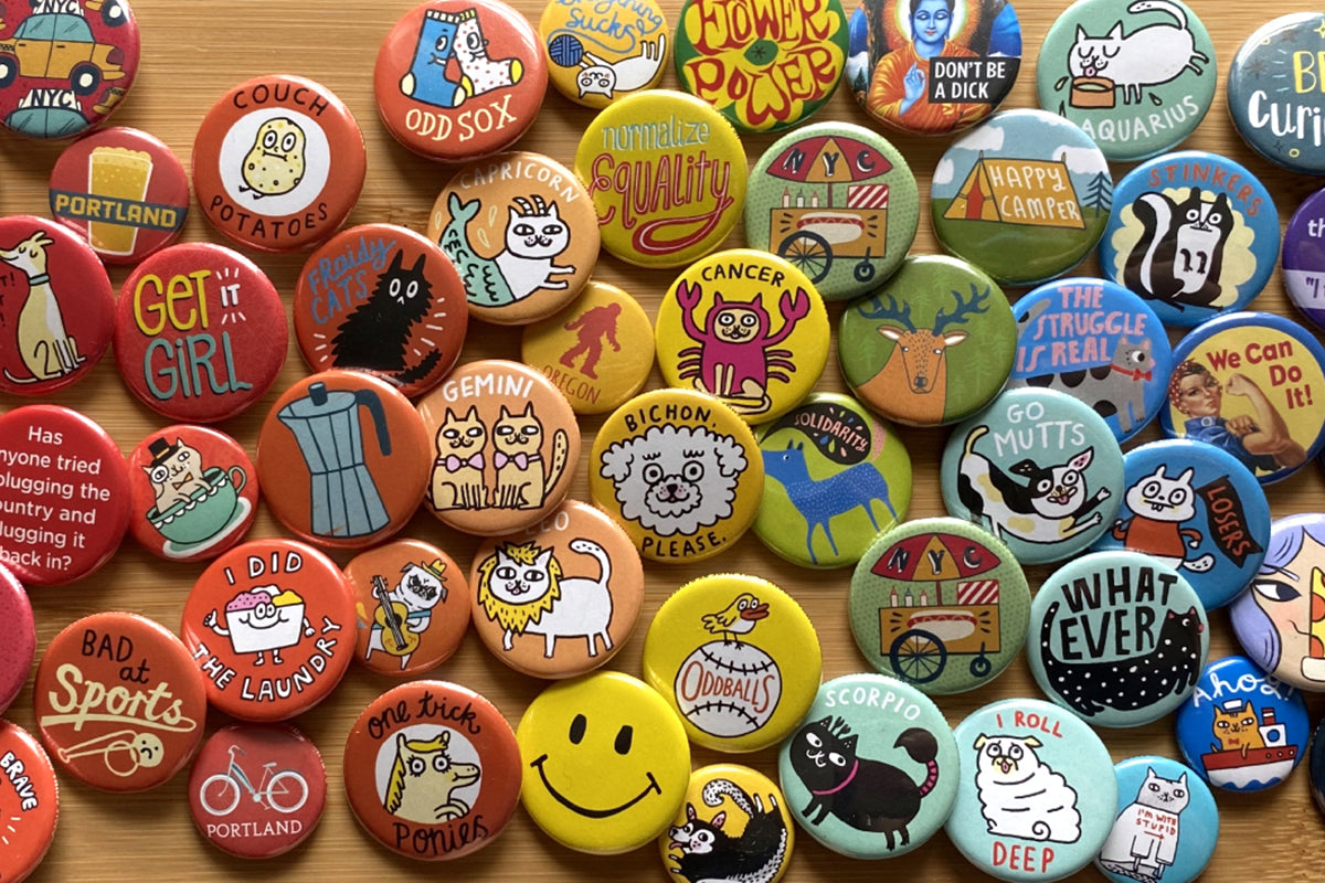 Badge Bomb Wholesale: Art Buttons Magnets Patches Enamel Pins Stickers