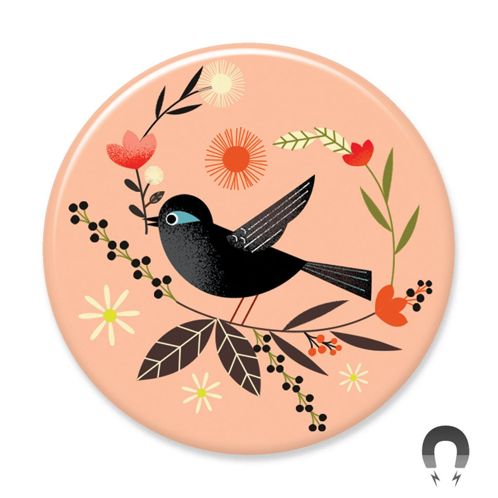 Badge Bomb Black Bird Magnets by Daniel Roode