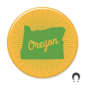 Oregon State- Green and Gold Sunburst Magnet by Badge Bomb