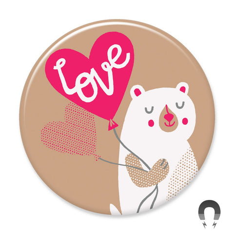 Love bear Big Magnet by Allison Cole for Badge Bomb