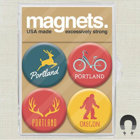 Portland Icons Oregon Magnet Pack by Badge Bomb