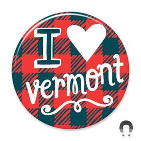 I Heart Vermont Flannel Big Magnet