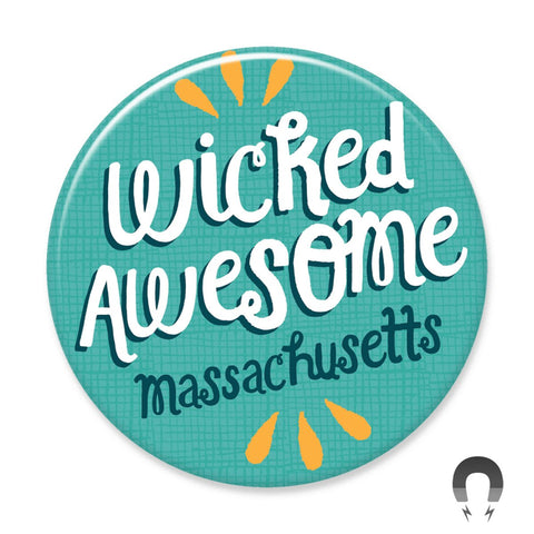 Wicked Awesome Massachusetts Big Magnet