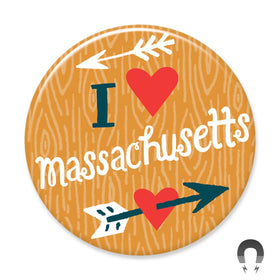 I Heart Massachusetts Arrow Big Magnet