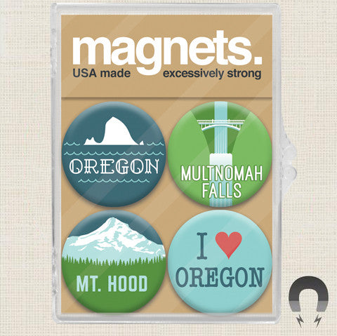 Made In Oregon Mt Hood Magnet Set by Badge Bomb