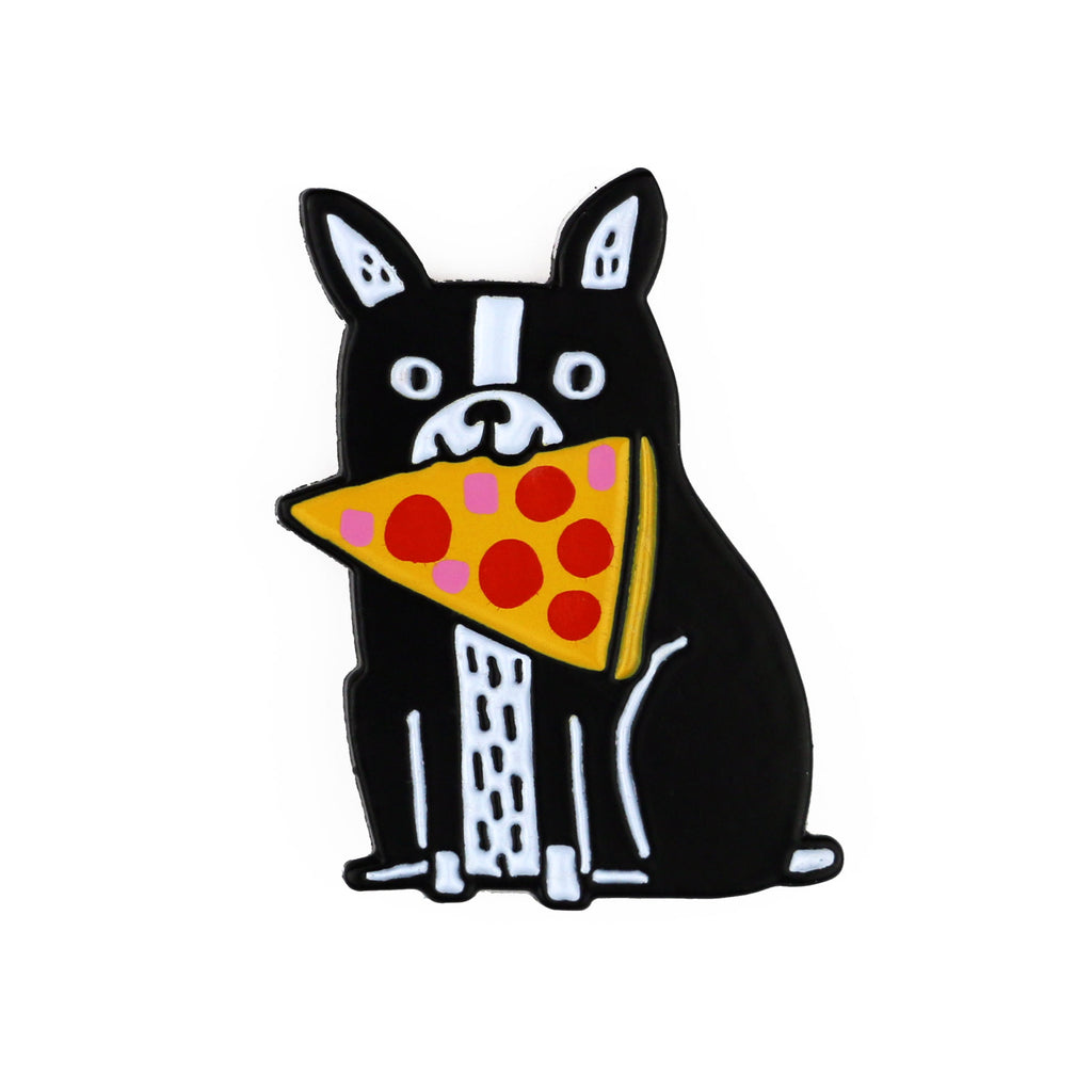Pizza Boston Terrier Enamel Pin