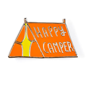 Happy Camper Orange Tent Enamel Pin