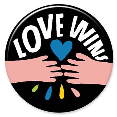 Love Wins Button by Lisa Congdon