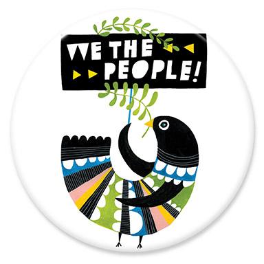 We the People Button by Lisa Congdon