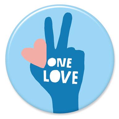 One Love Button by Lisa Congdon