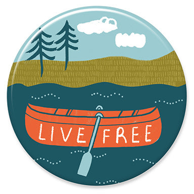 Live Free Canoe 1.25" Button