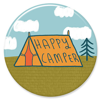 Happy Camper Tent 1.25" Button
