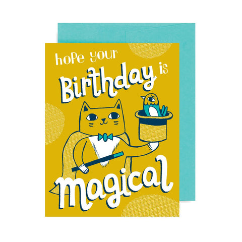 Birthday Magical Cat A2 Card