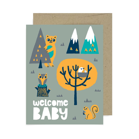Welcome Baby Trees A2 Card