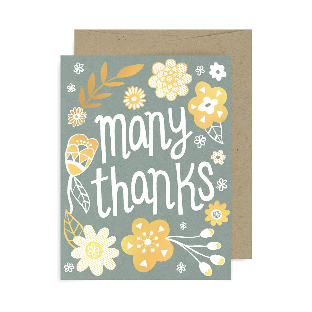 Many Thanks Flowers A2 Card