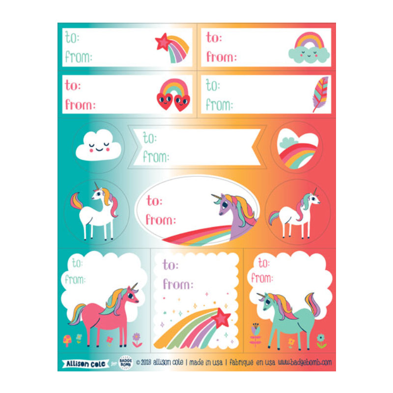 Unicorn Gift Label Stickers