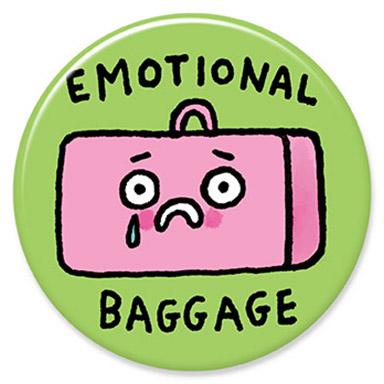 Emotional Baggage Button by Gemma Correll