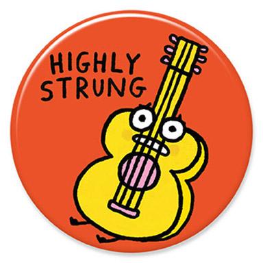 Highly Strung Button by Gemma Correll