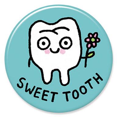 Sweet Tooth Button by Gemma Correll