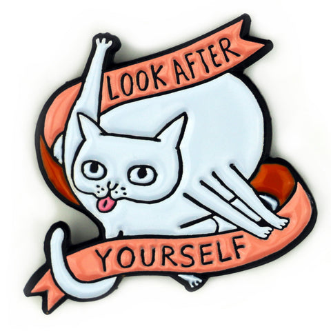 Look After Yourself Enamel Pin, Coral