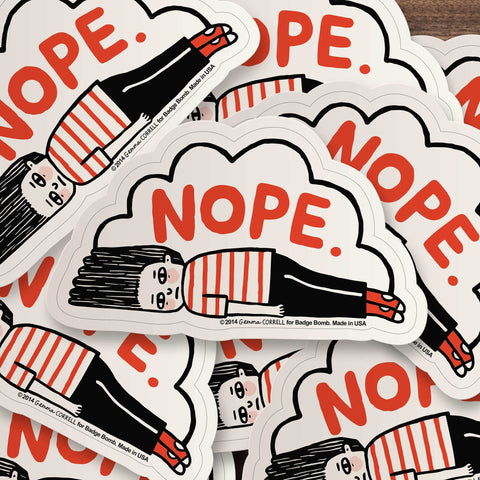 Nope Girl Sticker by Gemma Correll