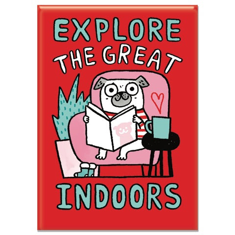 Explore the Great Indoors Rectangle Magnet by Gemma Correll