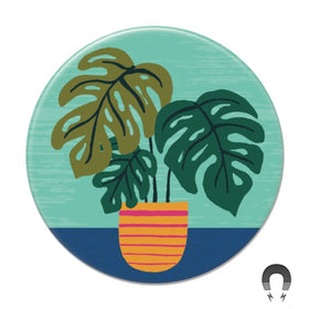 Monstera on Teal Big Magnet