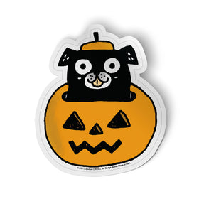 Pug Pumpkin Costume Sticker by Gemma Correll