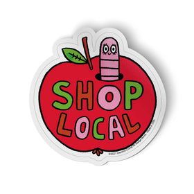Shop Local Apple Sticker
