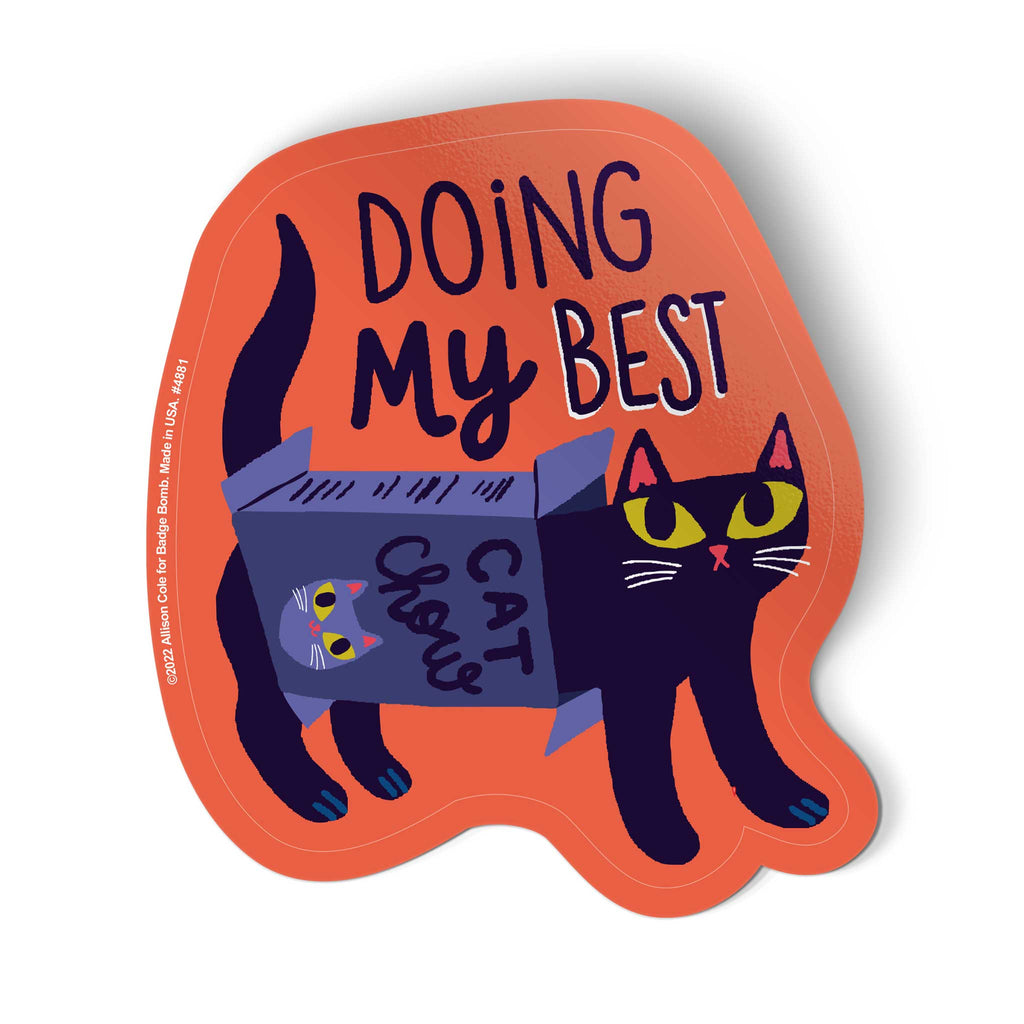 Doin' My Best Cat Cereal Box Sticker