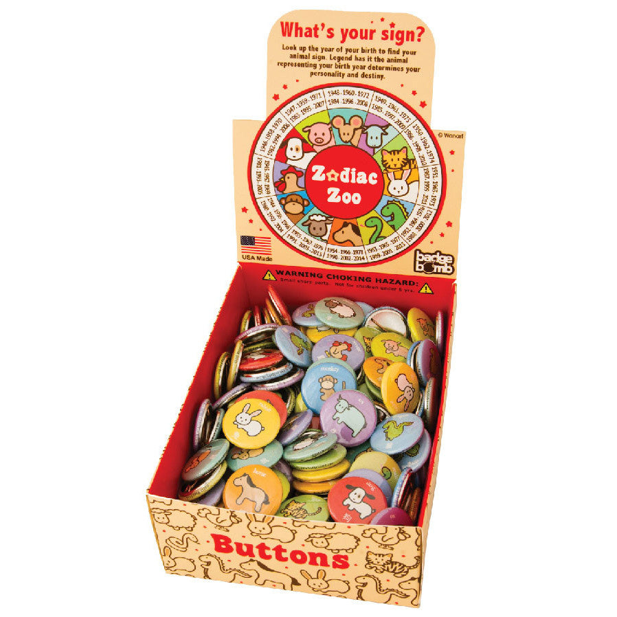 Zodiac Zoo Button Box by Wanart and Badge Bomb – Badge Bomb Wholesale